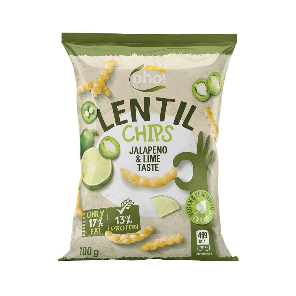 Red lentil chips, jalapeno and lime flavor 100g – Biolaboratorium