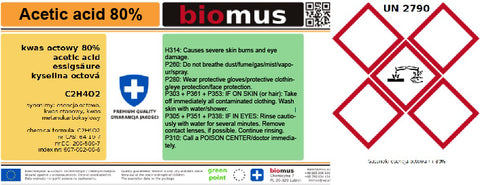 Essig-Essenz. Essigsäure 80% 1L BIOMUS