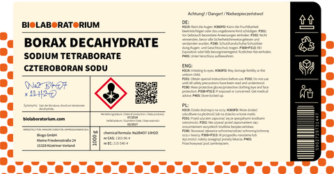 Borax Borax sodium tetraborate decahydrate 1000g BioLaboratory