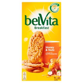 BELVITA FRÜHSTÜCK NÜSSE + HONIG VOLLKORNKEKSE 300 G (6 X 4 STÜCK)