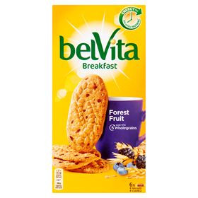 BELVITA FRÜHSTÜCK WALDFRUCHTKEKSE MIT VOLLKÖRNERN 300 G (6 X 4 STÜCK)