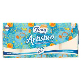 FOXY ARTISTICO WC-PAPIER, Zart DEKORIERT, PFIRSICH, 8 ROLLEN