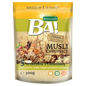 BAKALLAND BA! KNUSPRIGES MUSLI 5 NÜSSE MIT SCHOKOLADE 300 G