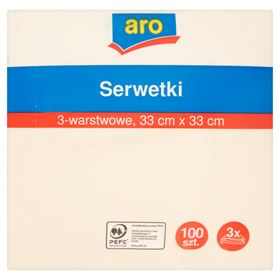 ARO 3-LAGIGE CREMESERVIETTEN 33 X 33 CM 100 STÜCK