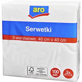 ARO 3-LAGIGE SERVIETTEN WEISS 40 CM X 40 CM 100 STÜCK