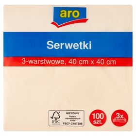 ARO 3-LAGIGE SERVIETTEN BEIGE 40 X 40 CM 100 STÜCK