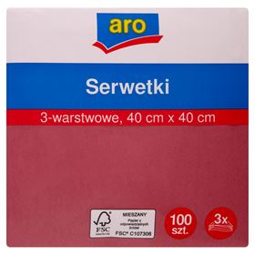 ARO 3-LAGIGE ROTE SERVIETTEN 40 X 40 CM 100 ST