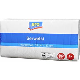 ARO 1-LAGIGE SERVIETTEN WEISS 33 CM X 33 CM 500 ST