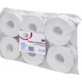 ARO 2-lagiges, gebleichtes Recycling-Toilettenpapier, 6 Rollen