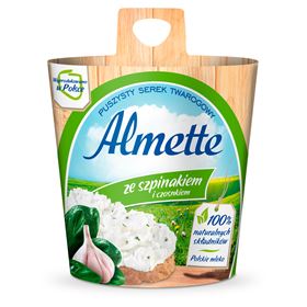 ALMETTE FLAUSCHIGER KÄSE MIT SPINAT UND KNOBLAUCH 150 G