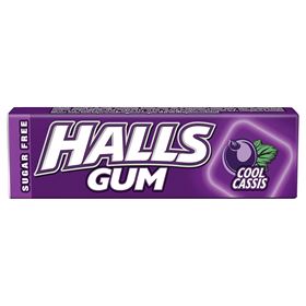 HALLS GUM ZUCKERFREI KAUGUMMIS MIT SCHWARZE JOHANNISBEERE GESCHMACK 14G 15 STÜCK