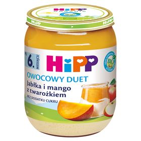 HIPP BIO FRUCHT-DUETT AUS ÄPFELN UND MANGO MIT CREME NACH 6 MONATEN 160 G