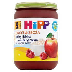 HIPP BIO FRÜCHTE & GETREIDE HIMBEERE UND ÄPFEL MIT REISGUMMI NACH 5 MONATEN 190 G