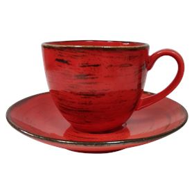 HORECA POLEN TASSE MIT UNTERTASSE NOSTA ROT 300 ML