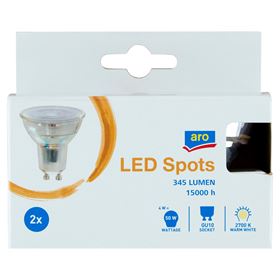 ARO LED-REFLEKTOR 4W GU10 345LM 2700K 2 STÜCK