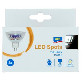 ARO LED-STRAHLER GU5.3 4,5W12V 350LM 2700K 2 STÜCK