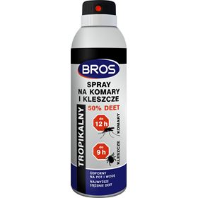 BROS spray anti-moustiques/tiques 50% DEET 180 ml