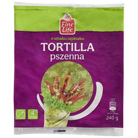 FL TORTILLA PSZ.SZP.4X60G 25CMSPINAT