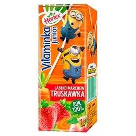 HORTEX VITAMINKA JUNIOR SAFT 100 % APFEL KAROTTE ERDBEERE 200 ML 27 STÜCK