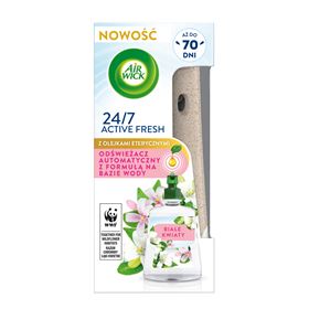 AIR WICK ACTIVE FRESH AUTOMATISCHER ERFRISCHER MIT WASSERBASISIERTER FORMULIERUNG UND WEIßEN BLUMEN ERFRISCHBAR 228 ML