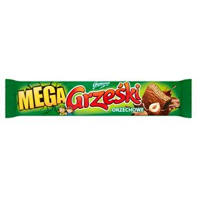 GRZEŚKI MEGA NUSSWAFFEL ETIKETTIERT MIT NUSSCREME IN MILCHSCHOKOLADE 48 G