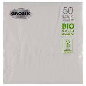 PENA-SERVIETTEN BIOLOGISCH ABBAUBAR WEISS 33 X 33 CM 50 STÜCK