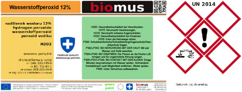 Perhydrol. Wasserstoffperoxid 12 %. Reines 1L BIOMUS