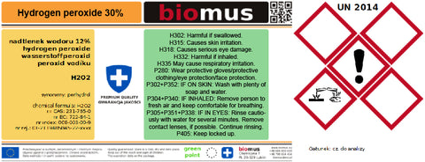 Perhydrol. Peroxyde d'hydrogène 30%. Analytique pur 1L BIOMUS