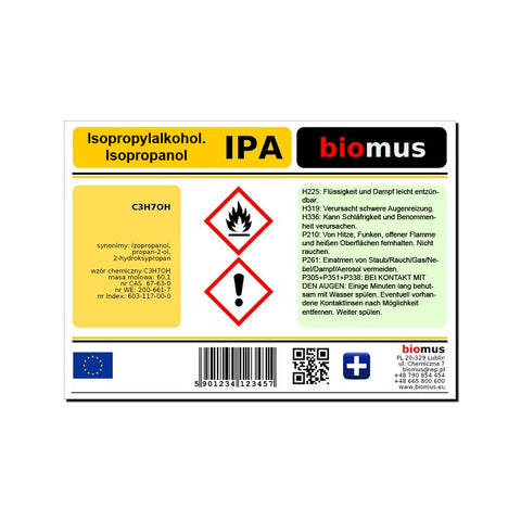 Isopropylalkohol IPA Isopropanol Reines Min. 99,9% 1L BIOMUS