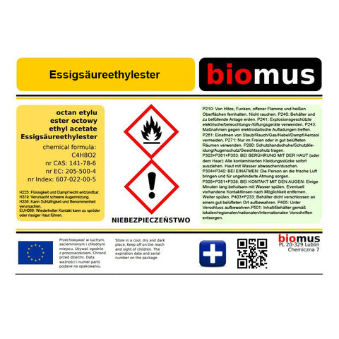 Ethylacetat Essigsäureethylester 500ml BIOMUS