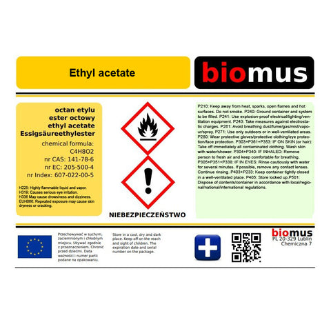 Ethylacetat Essigsäureethylester 500ml BIOMUS