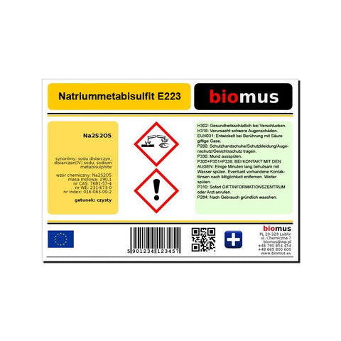 Natriummetabisulfit E223 500g BIOMUS