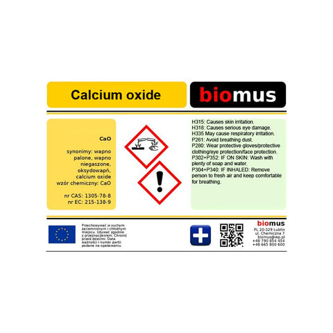 Calciumoxid. Gebrannter Kalk 100g BIOMUS