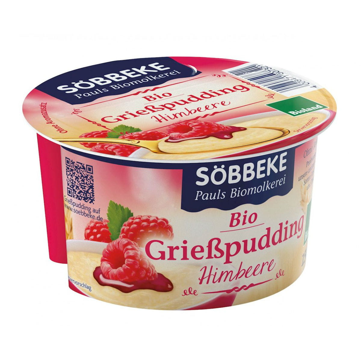 Dessert aus Grieß mit Himbeeren BIO 150 g - SOBBEKE