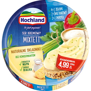 Frischkäse in Dreiecken geschmolzen Mixtett Hochland 180g