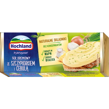 Frischkäse im Block geschmolzen mit Schnittlauch und Zwiebeln Hochland 90g