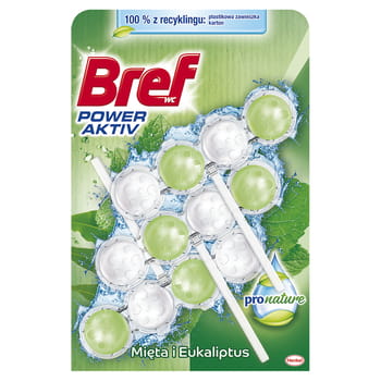 Toilettenhänger Bref Power Aktiv ProNature Minze und Eukalyptus 3x50g