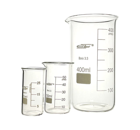 HOHER GLASBECHER MIT AUSLAUF 25 ml