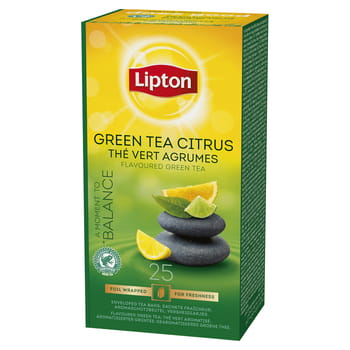 Klassischer grüner Tee Citrus Lipton 25 Umschläge x 1,3 g