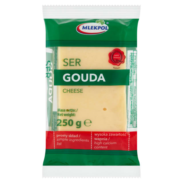 Gelber Käse am Stück Gouda Mlekpol 250g