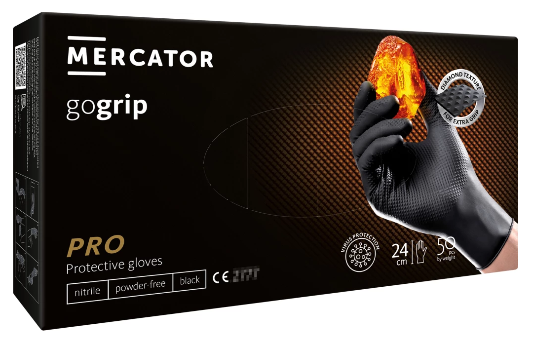 MERCATOR GOGRIP SCHWARZE WARCHEM-HANDSCHUHE