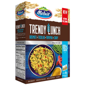 Trendy Lunch Basmatireis, Bohnen, Pfeffer, Melvit-Curry 4x80g