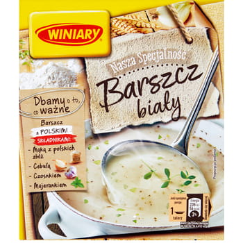 Unsere Spezialität ist die weiße Borschtschsuppe Winiary 66g