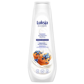 Cremiges Schaumbad Luksja Silk Care Blaubeer-Cupcake 900 ml