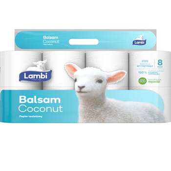 Lambi Balsam Coconut 3-lagiges Toilettenpapier, 8 Rollen