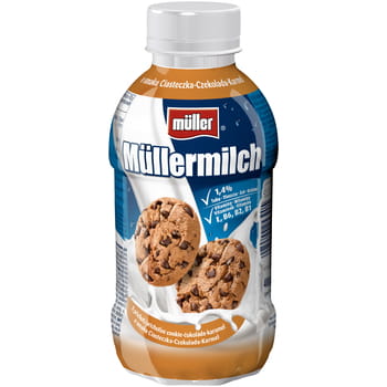 Milchgetränk Müllermilch aromatisiert mit Schokolade und Karamellkeksen 400g