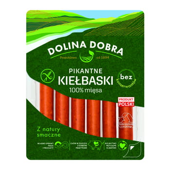 Würzige Würstchen aus 100 % Fleisch ohne Konservierungsstoffe Dolina Dobra 250g