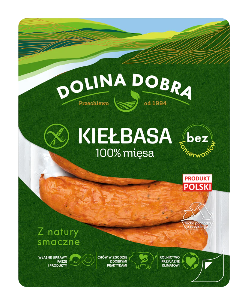 100 % Fleischwurst ohne Konservierungsstoffe Dolina Dobra 400g