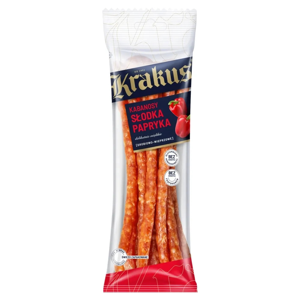 Kabanos-Würste aus Geflügel und Schweinefleisch, Paprika Krakus, 95 g