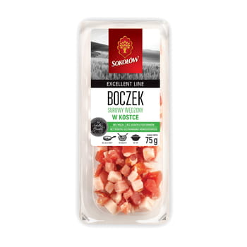 Roher geräucherter Speck in Würfeln Sokołów 75g